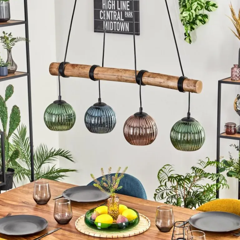 Koyoto Suspension, Boule lumineuse, Suspension Écru, Noir, 4 lumières