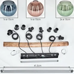 Koyoto Suspension, Boule lumineuse, Suspension Écru, Noir, 4 lumières
