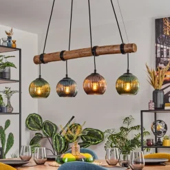 Koyoto Suspension, Boule lumineuse, Suspension Écru, Noir, 4 lumières