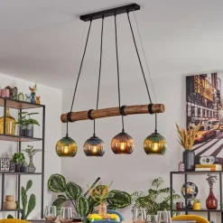 Koyoto Suspension, Boule lumineuse, Suspension Écru, Noir, 4 lumières