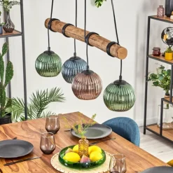 Koyoto Suspension, Boule lumineuse, Suspension Écru, Noir, 4 lumières
