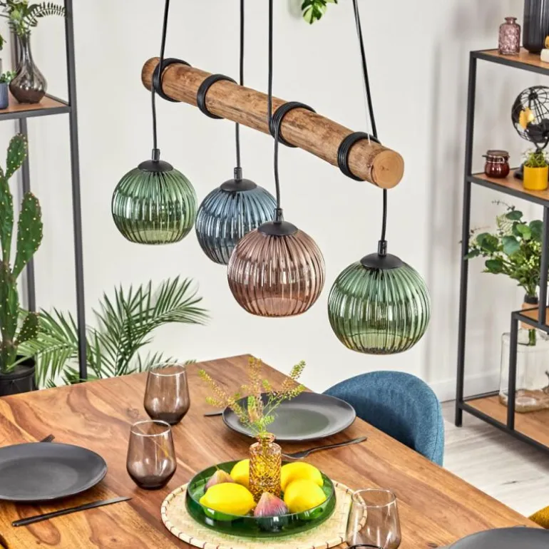 Koyoto Suspension, Boule lumineuse, Suspension Écru, Noir, 4 lumières