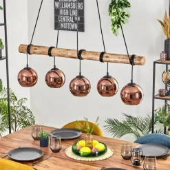 Koyoto Suspension, Boule lumineuse, Suspension Écru, Noir, 5 lumières