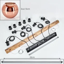 Koyoto Suspension, Boule lumineuse, Suspension Écru, Noir, 5 lumières