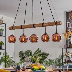 Koyoto Suspension, Boule lumineuse, Suspension Écru, Noir, 5 lumières