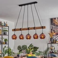 Koyoto Suspension, Boule lumineuse, Suspension Écru, Noir, 5 lumières