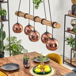 Koyoto Suspension, Boule lumineuse, Suspension Écru, Noir, 5 lumières