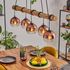 Koyoto Suspension, Boule lumineuse, Suspension Écru, Noir, 5 lumières