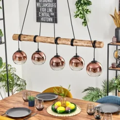 Koyoto Suspension, Boule lumineuse, Suspension Écru, Noir, 5 lumières