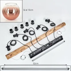 Koyoto Suspension, Boule lumineuse, Suspension Écru, Noir, 5 lumières