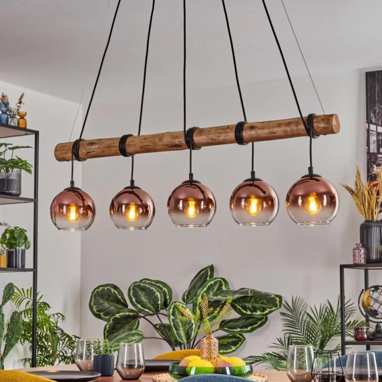 Koyoto Suspension, Boule lumineuse, Suspension Écru, Noir, 5 lumières