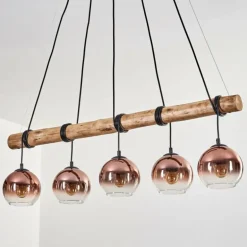 Koyoto Suspension, Boule lumineuse, Suspension Écru, Noir, 5 lumières