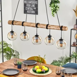 Koyoto Suspension, Boule lumineuse, Suspension Écru, Noir, 5 lumières