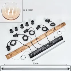 Koyoto Suspension, Boule lumineuse, Suspension Écru, Noir, 5 lumières