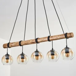 Koyoto Suspension, Boule lumineuse, Suspension Écru, Noir, 5 lumières