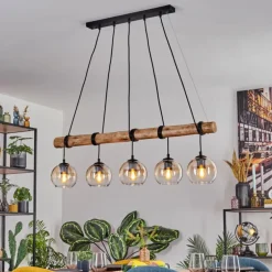 Koyoto Suspension, Boule lumineuse, Suspension Écru, Noir, 5 lumières