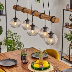 Koyoto Suspension, Boule lumineuse, Suspension Écru, Noir, 5 lumières