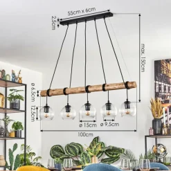 Koyoto Suspension, Boule lumineuse, Suspension Écru, Noir, 5 lumières
