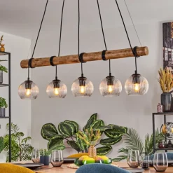Koyoto Suspension, Boule lumineuse, Suspension Écru, Noir, 5 lumières