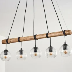 Koyoto Suspension, Boule lumineuse, Suspension Écru, Noir, 5 lumières