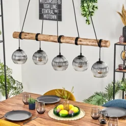 Koyoto Suspension, Boule lumineuse, Suspension Écru, Noir, 5 lumières