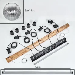 Koyoto Suspension, Boule lumineuse, Suspension Écru, Noir, 5 lumières