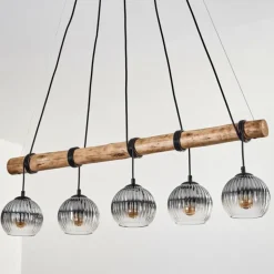 Koyoto Suspension, Boule lumineuse, Suspension Écru, Noir, 5 lumières