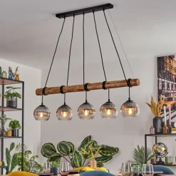 Koyoto Suspension, Boule lumineuse, Suspension Écru, Noir, 5 lumières