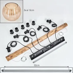 Koyoto Suspension, Boule lumineuse, Suspension Écru, Noir, 5 lumières