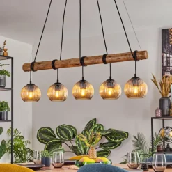 Koyoto Suspension, Boule lumineuse, Suspension Écru, Noir, 5 lumières