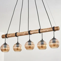 Koyoto Suspension, Boule lumineuse, Suspension Écru, Noir, 5 lumières