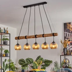 Koyoto Suspension, Boule lumineuse, Suspension Écru, Noir, 5 lumières