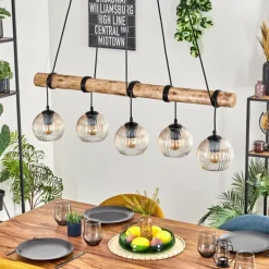 Koyoto Suspension, Boule lumineuse, Suspension Écru, Noir, 5 lumières