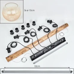 Koyoto Suspension, Boule lumineuse, Suspension Écru, Noir, 5 lumières