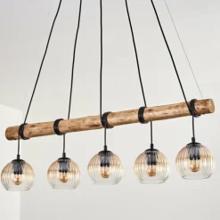 Koyoto Suspension, Boule lumineuse, Suspension Écru, Noir, 5 lumières