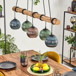 Koyoto Suspension, Boule lumineuse, Suspension Écru, Noir, 5 lumières