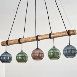 Koyoto Suspension, Boule lumineuse, Suspension Écru, Noir, 5 lumières