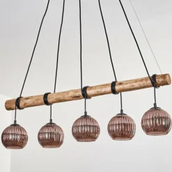 Koyoto Suspension, Boule lumineuse, Suspension Écru, Noir, 5 lumières