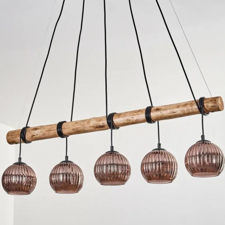Koyoto Suspension, Boule lumineuse, Suspension Écru, Noir, 5 lumières