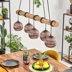 Koyoto Suspension, Boule lumineuse, Suspension Écru, Noir, 5 lumières