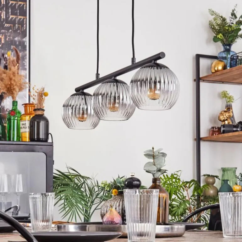 Koyoto Suspension, Boule lumineuse, Suspension Clair, Fumé, 3 lumières