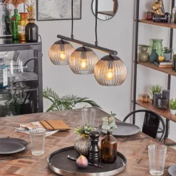 Koyoto Suspension, Boule lumineuse, Suspension Ambre, Clair, 3 lumières