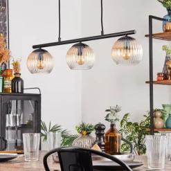 Koyoto Suspension, Boule lumineuse, Suspension Ambre, Clair, 3 lumières