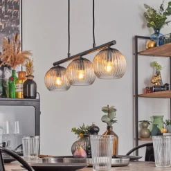 Koyoto Suspension, Boule lumineuse, Suspension Ambre, Clair, 3 lumières