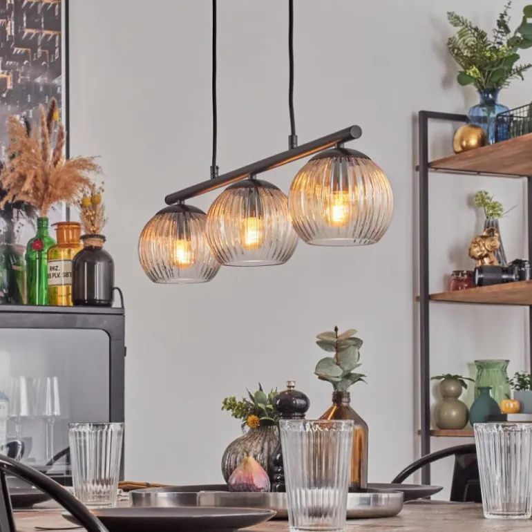 Koyoto Suspension, Boule lumineuse, Suspension Ambre, Clair, 3 lumières