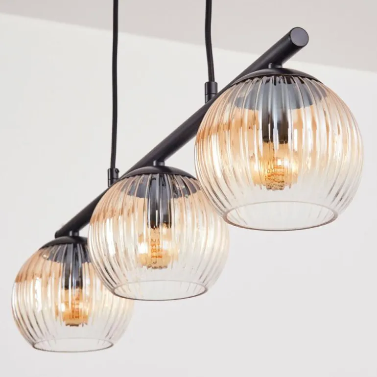 Koyoto Suspension, Boule lumineuse, Suspension Ambre, Clair, 3 lumières