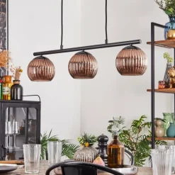 Koyoto Suspension, Boule lumineuse, Suspension Cuivré, 3 lumières