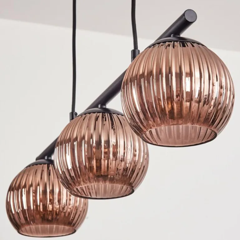 Koyoto Suspension, Boule lumineuse, Suspension Cuivré, 3 lumières