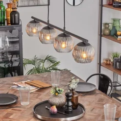 Koyoto Suspension, Boule lumineuse, Suspension Clair, Fumé, 4 lumières