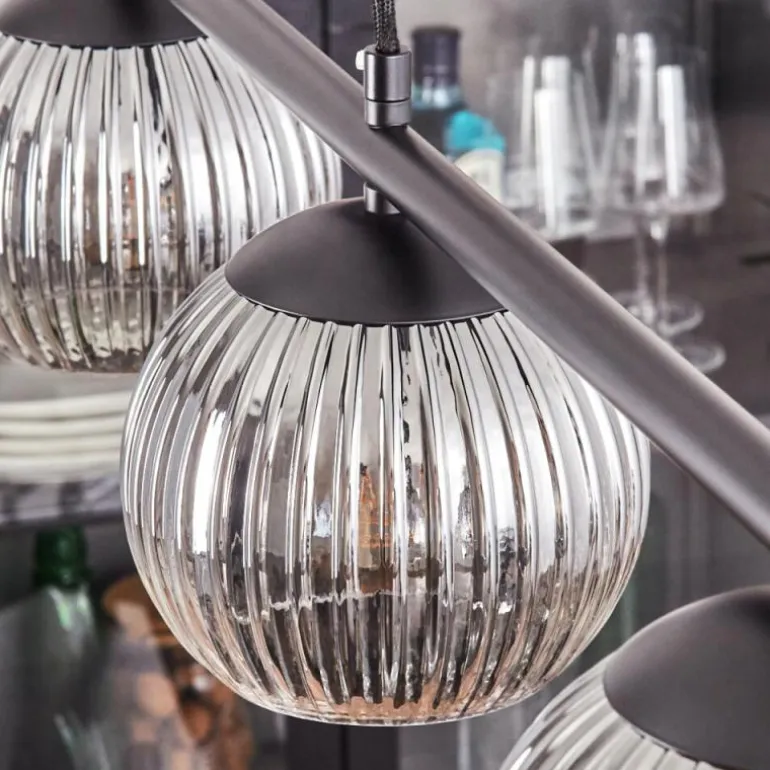 Koyoto Suspension, Boule lumineuse, Suspension Clair, Fumé, 4 lumières
